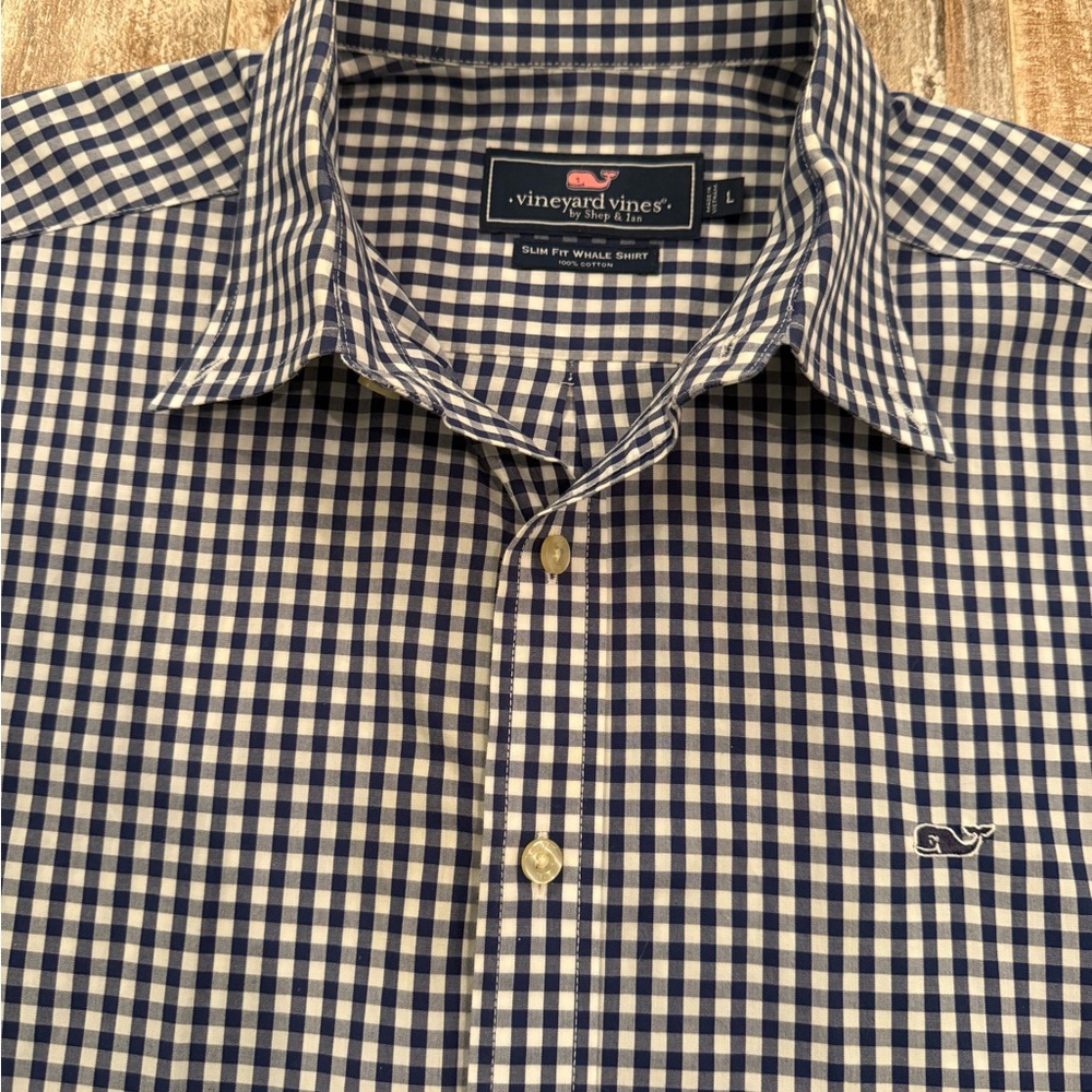 Vineyard Vines Men's Navy Checkered Shirt